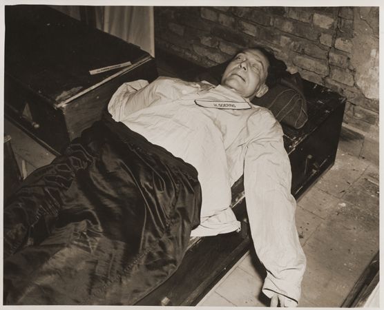 The body of Hermann Goering after sucide